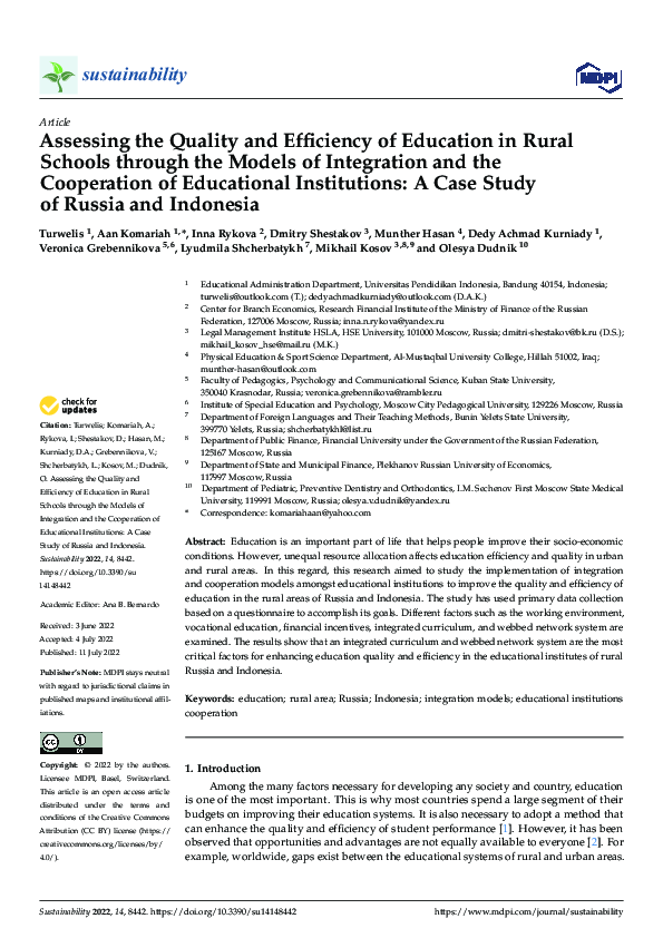 (PDF) Assessing the Quality and Efficiency of Education in Rural ...