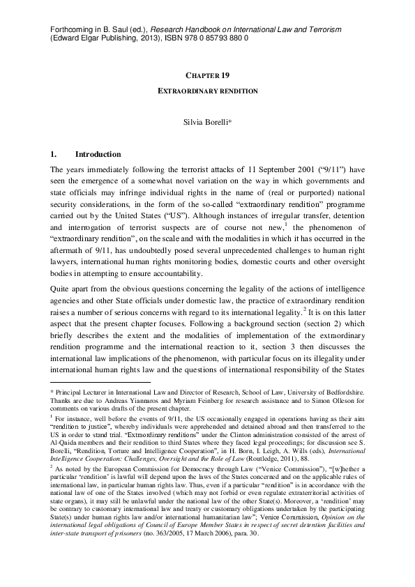 (PDF) Extraordinary Rendition