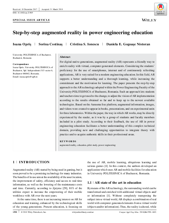 (PDF) Step-by-step augmented reality in power engineering education