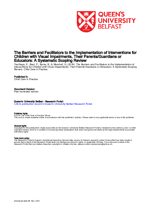 (PDF) The Barriers and Facilitators to the Implementation of ...