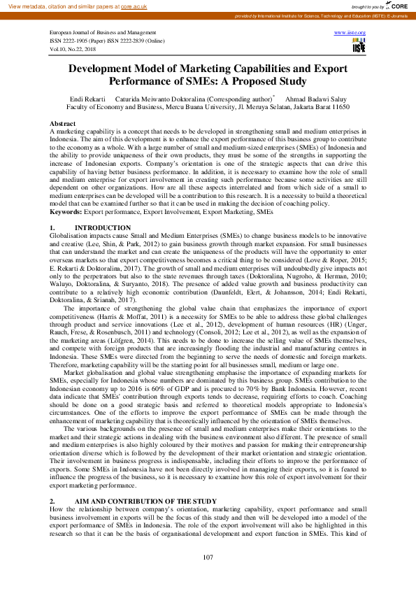 (PDF) Development Model of Marketing Capabilities and Export ...