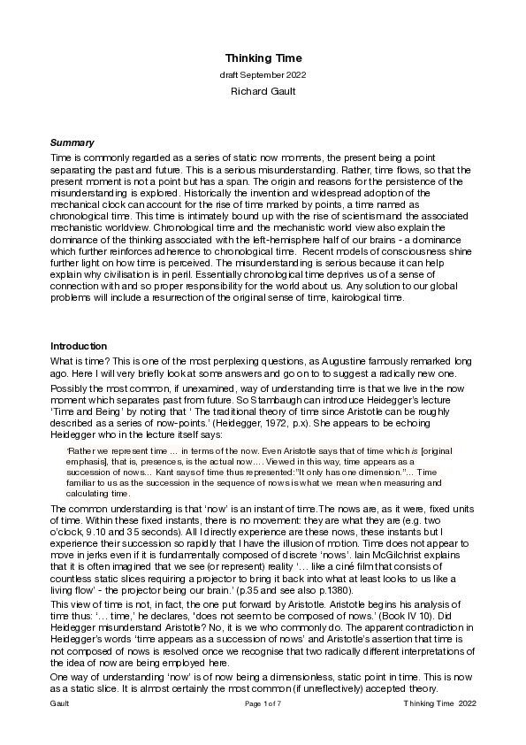 (PDF) Thinking Time draft September 2022