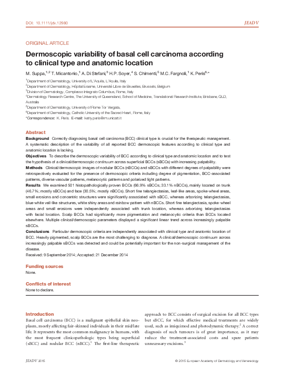 (PDF) Dermoscopic variability of basal cell carcinoma according to ...
