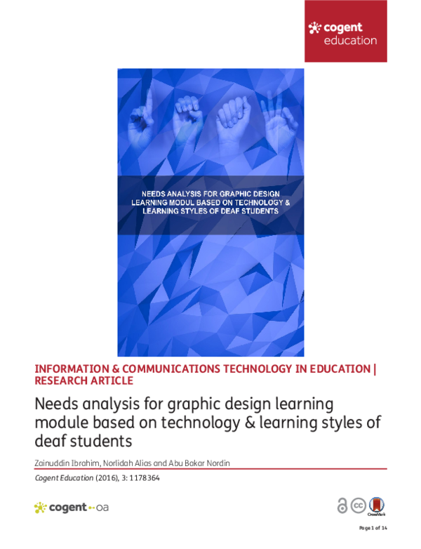 (PDF) Needs analysis for graphic design learning module based on ...