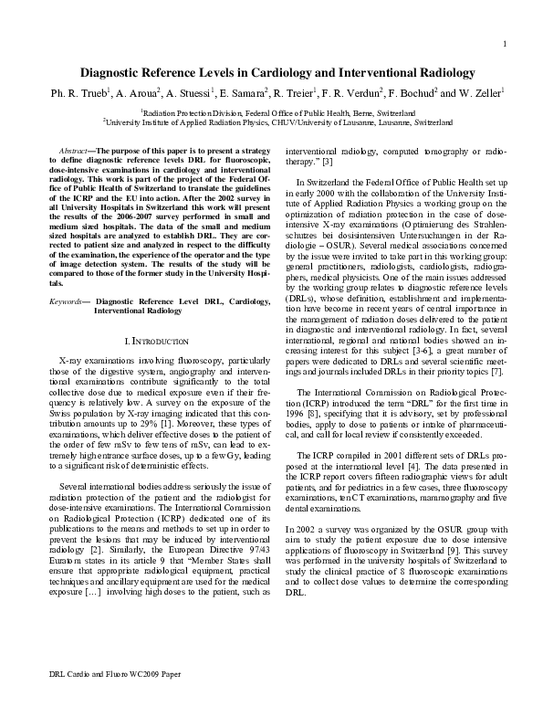 (PDF) Diagnostic Reference Levels in Cardiology and Interventional ...
