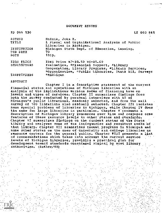 (PDF) A Fiscal and Organizational Analysis of Public Libraries in