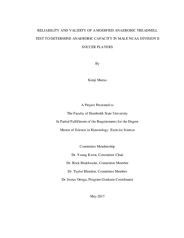 (PDF) Reliability and Validity of a Modified Anaerobic Treadmill Test ...