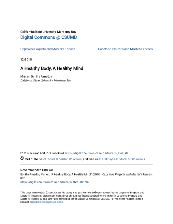 (PDF) A Healthy Body, A Healthy Mind