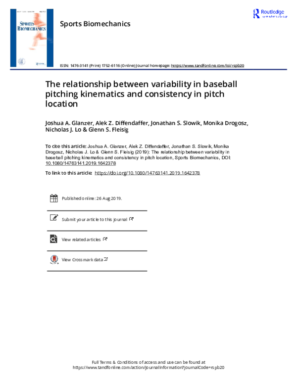 (PDF) The relationship between variability in baseball pitching ...