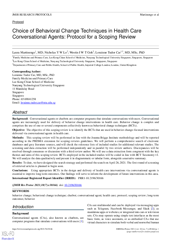 (PDF) Choice of Behavioral Change Techniques in Health Care ...