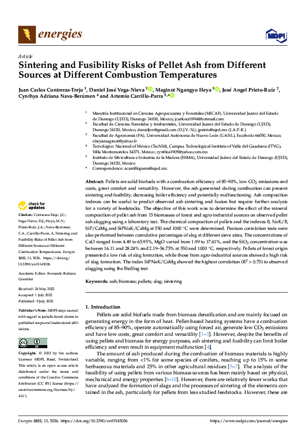 (PDF) Sintering and Fusibility Risks of Pellet Ash from Different ...