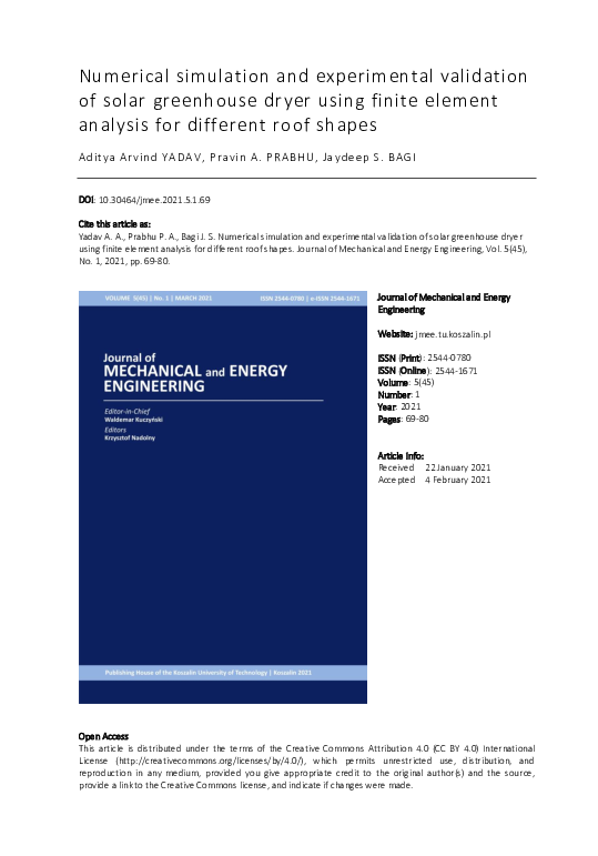 (PDF) Numerical simulation and experimental validation of solar ...