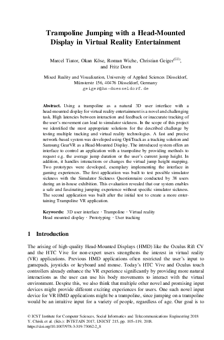 (PDF) Trampoline Jumping with a Head-Mounted Display in Virtual Reality ...