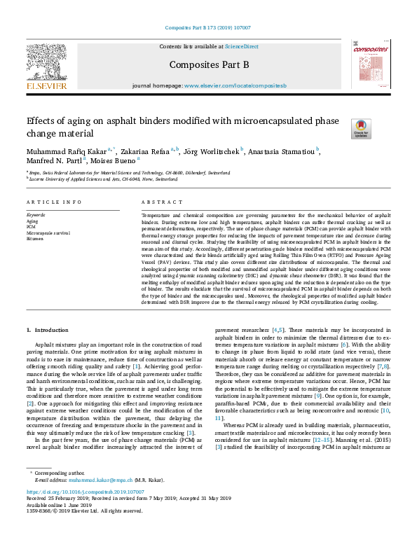 (PDF) Effects of aging on asphalt binders modified with ...