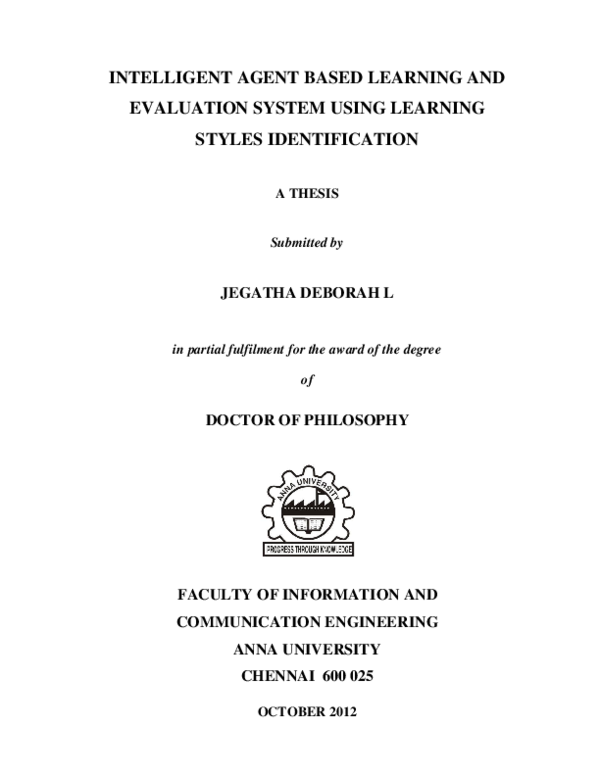 (PDF) Intelligent agent based learning and evaluation system using ...