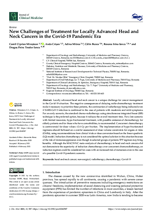 (PDF) New Challenges of Treatment for Locally Advanced Head and Neck ...