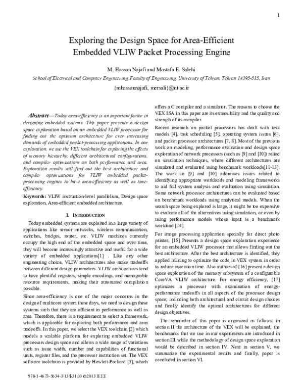 (PDF) Exploring the design space for area-efficient embedded VLIW ...