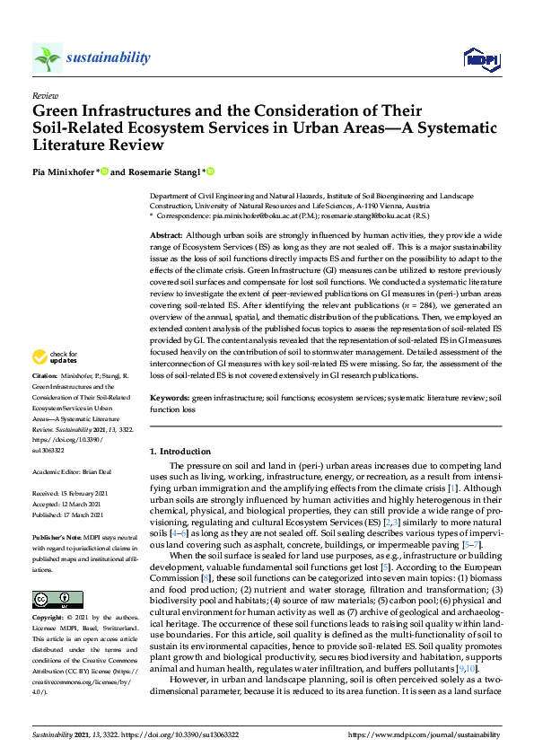(PDF) Green Infrastructures and the Consideration of Their Soil-Related ...