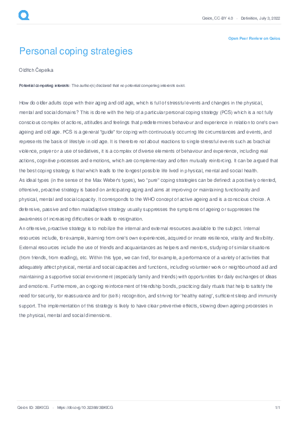 (PDF) Personal coping strategies