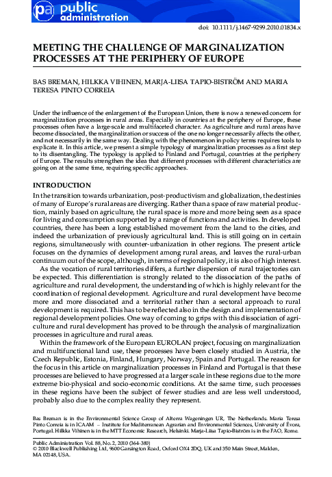 (PDF) Meeting the Challenge of Marginalization Processes at the ...