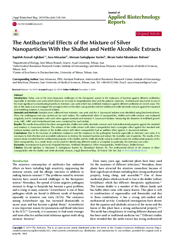 (PDF) The Antibacterial Effects of the Mixture of Silver Nanoparticles ...
