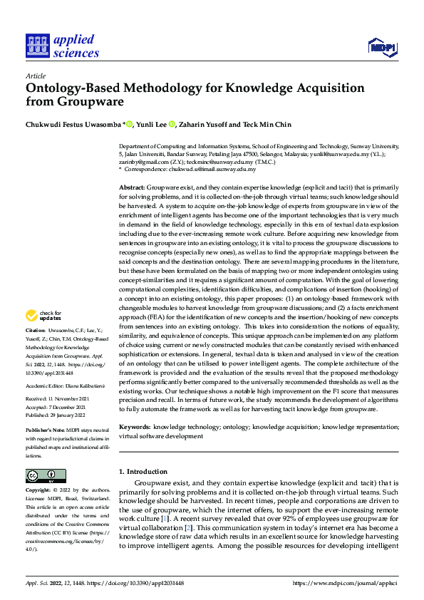 (PDF) Ontology-Based Methodology for Knowledge Acquisition from Groupware