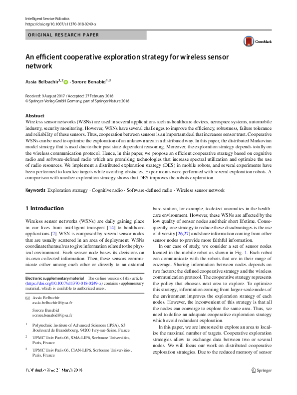 (PDF) An efficient cooperative exploration strategy for wireless sensor ...