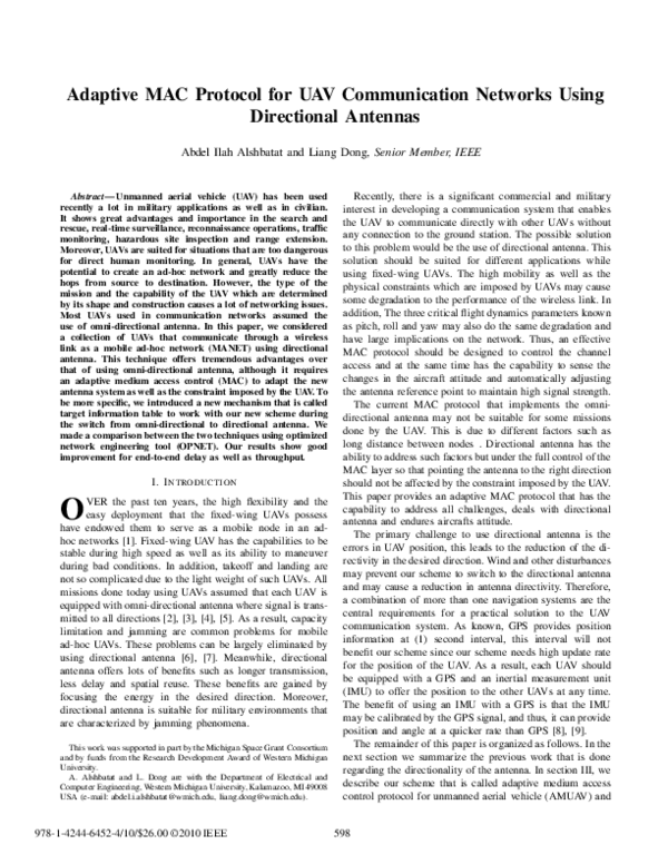 (PDF) Adaptive MAC protocol for UAV communication networks using ...