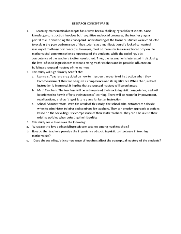 (PDF) RESEARCH CONCEPT PAPER
