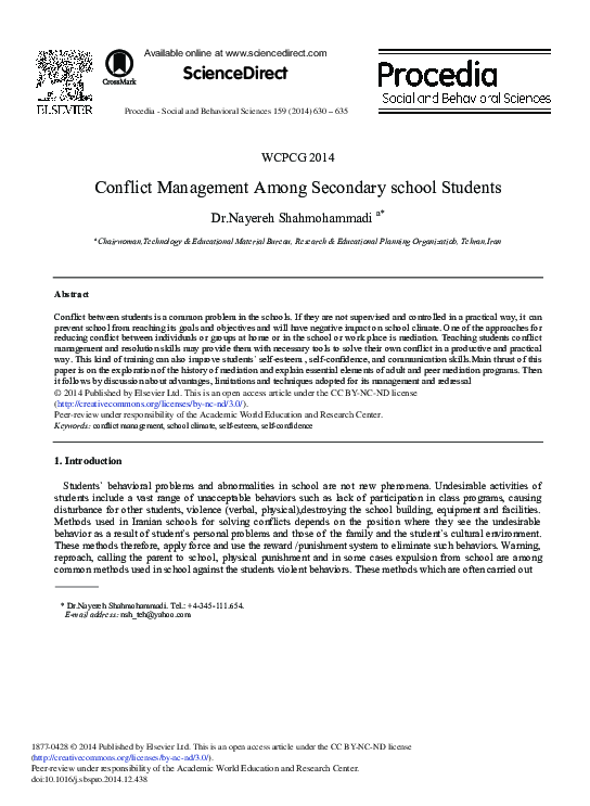 (PDF) Mediation Strategies for Student Conflict Resolution