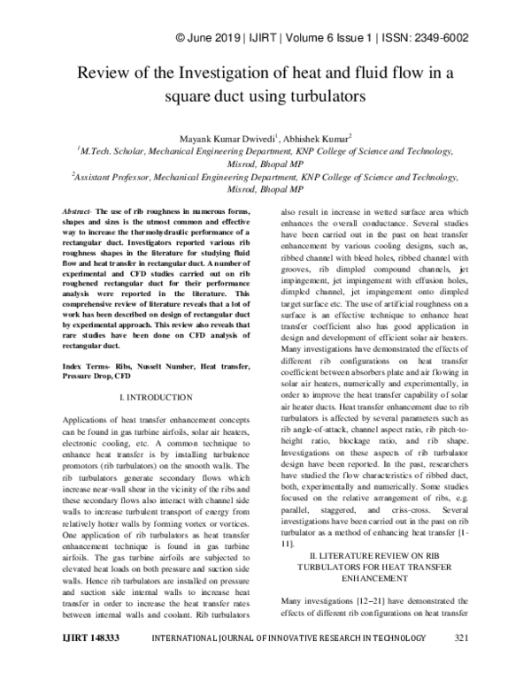 (PDF) Review of the Investigation of heat and fluid flow in a square ...