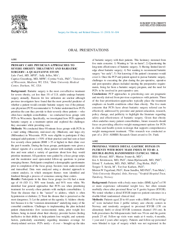 (PDF) Primary Care Physician Approaches to Severe Obesity Treatment and ...