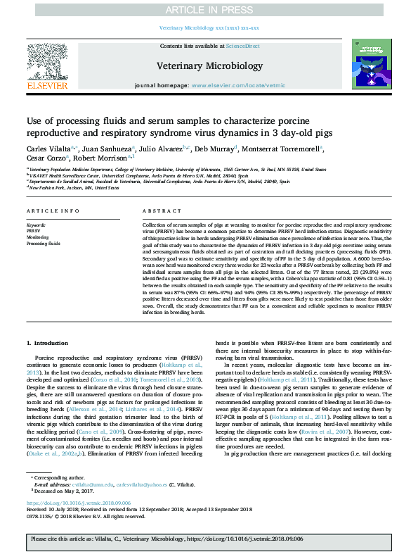 (PDF) Use of processing fluids and serum samples to characterize ...