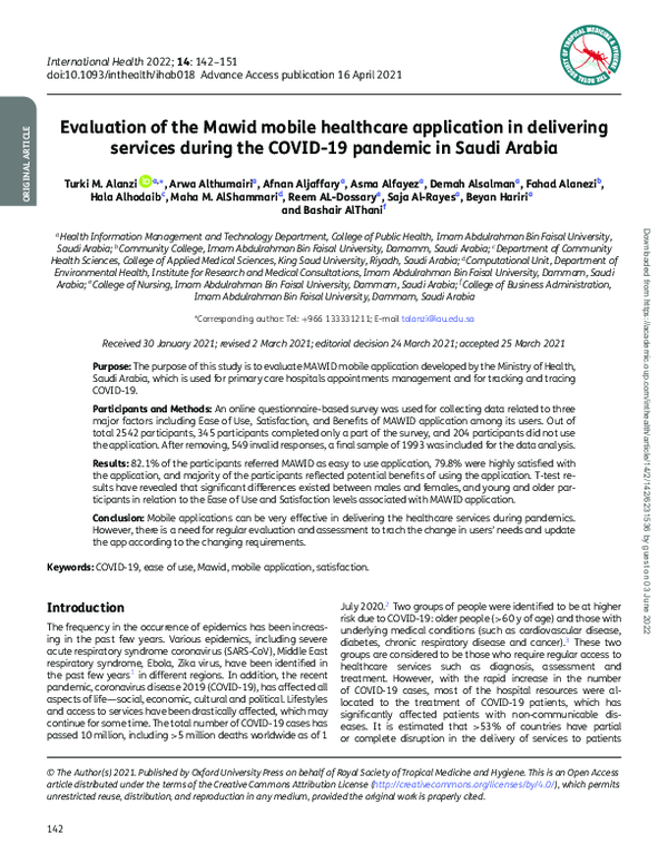 (PDF) Evaluation of the Mawid mobile healthcare application in ...
