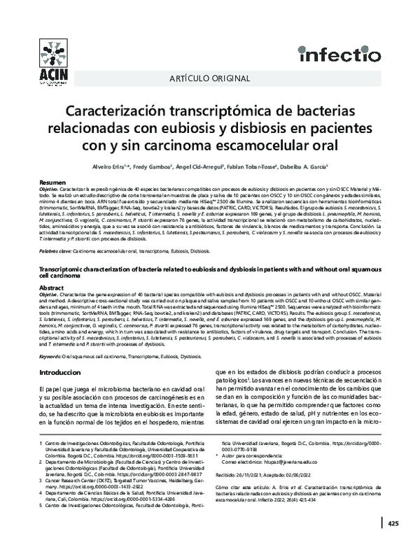 (PDF) Caracterización transcriptómica de bacterias relacionadas con ...