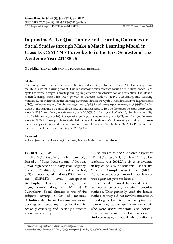 (PDF) Improving Active Questioning and Learning Outcomes on Social ...