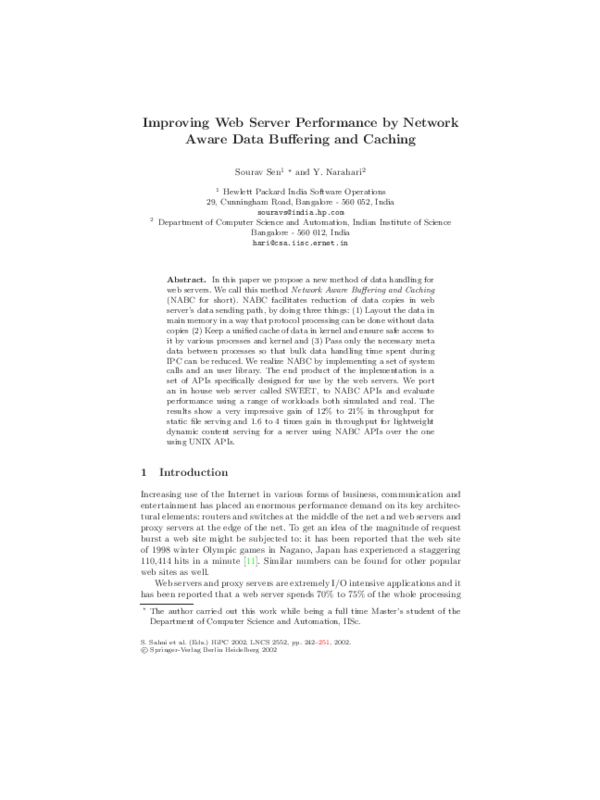 (PDF) Improving Web Server Performance by Network Aware Data Bu.ering ...