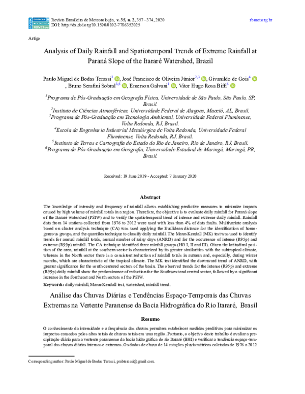 (PDF) Analysis of Daily Rainfall and Spatiotemporal Trends of Extreme ...