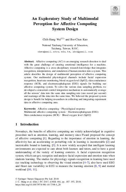 (PDF) An Exploratory Study of Multimodal Perception for Affective ...