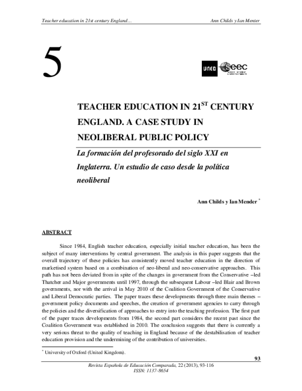 (PDF) Teacher Education in the 21st Century