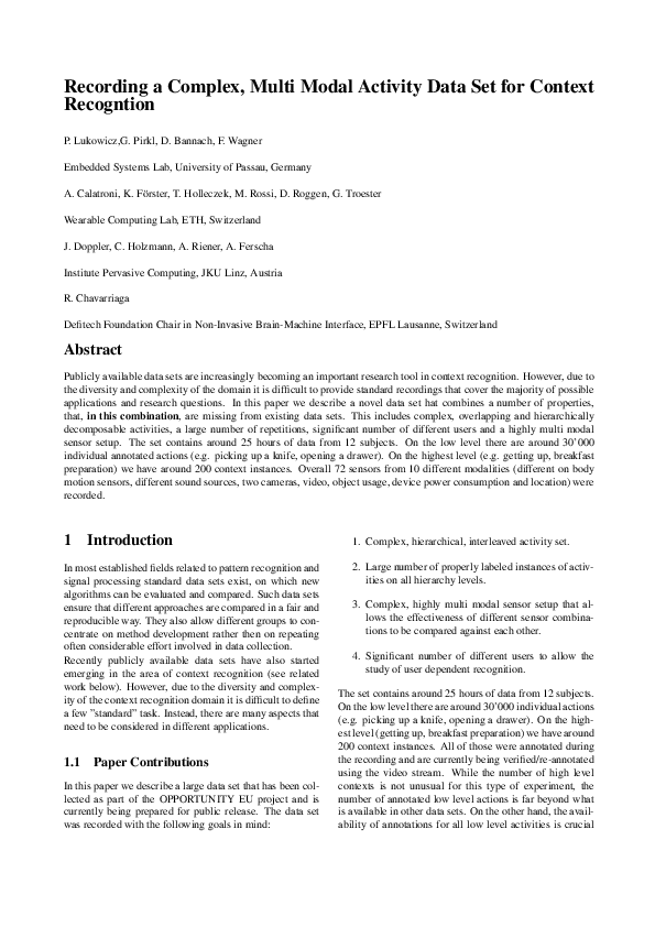(PDF) Recording a complex, multi modal activity data set for context ...