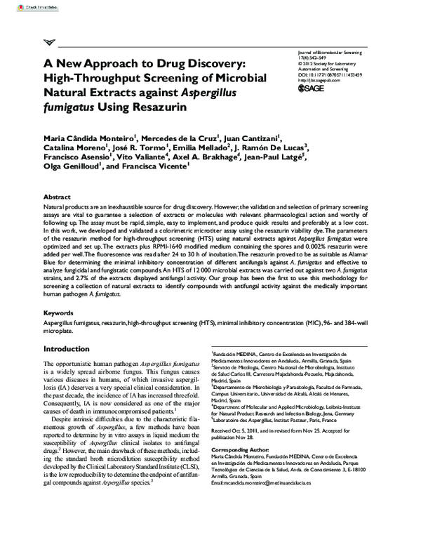 (PDF) A New Approach to Drug Discovery: High-Throughput Screening of ...