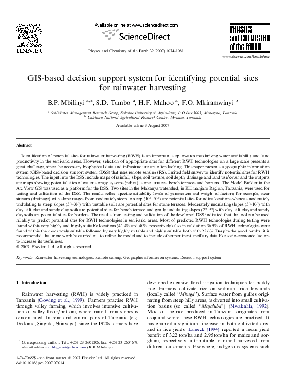 (PDF) GIS-based decision support system for identifying potential sites ...