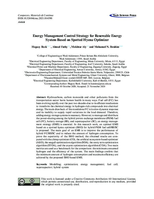 (PDF) Energy Management Control Strategy for Renewable Energy System