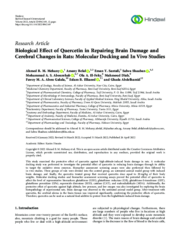 (PDF) Biological Effect of Quercetin in Repairing Brain Damage and ...