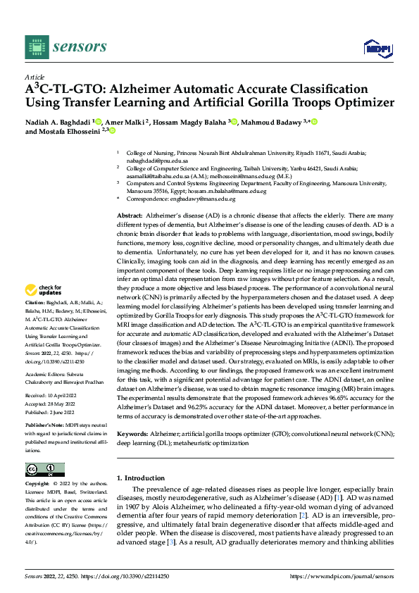 (PDF) A3C-TL-GTO: Alzheimer Automatic Accurate Classification Using ...
