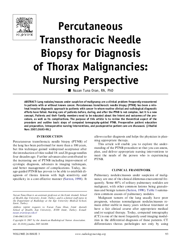 (PDF) Percutaneous Transthoracic Needle Biopsy for Diagnosis of Thorax ...