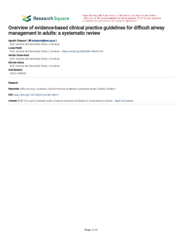 (PDF) Overview of evidence-based clinical practice guidelines for ...