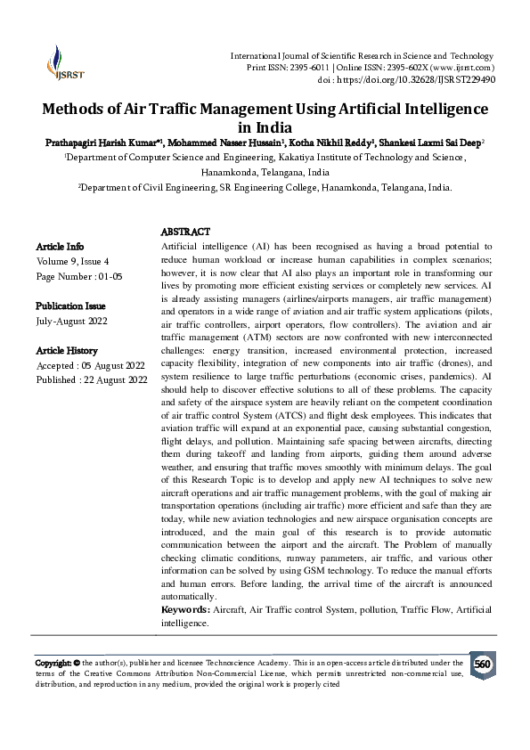 (PDF) Methods of Air Traffic Management Using Artificial Intelligence ...