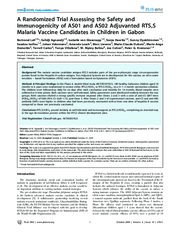 (PDF) A Randomized Trial Assessing the Safety and Immunogenicity of ...